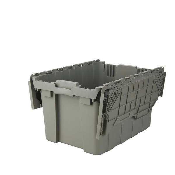 HDX 12 Gal. Commercial Gray Flip Top Tote206202 The Home Depot