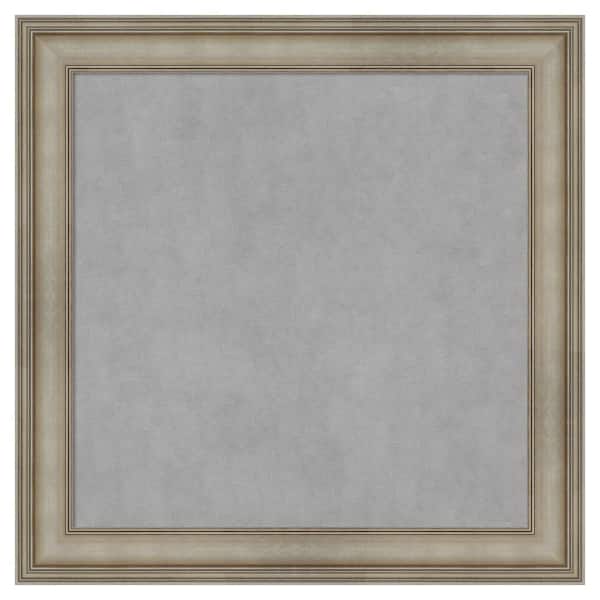Amanti Art Mezzanine Antique Silver Narrow 29 in. x 29 in. Framed Magnetic Board