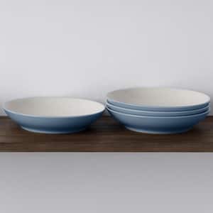 Colorwave Ice 9 in., 35 fl.oz (Light Blue) Stoneware Coupe Pasta Bowls, (Set of 4)