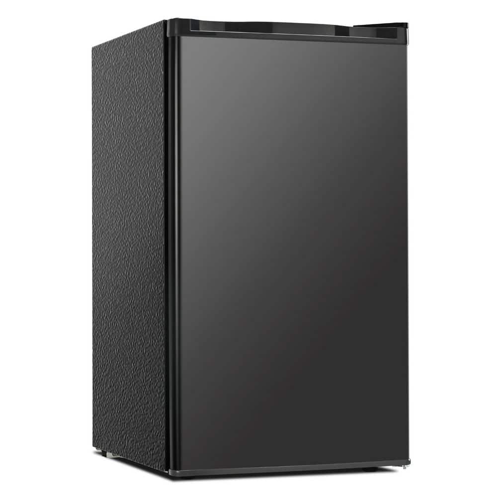 3.2 cu. ft. Mini Refrigerator with Freezer, Single Door, Adjustable Thermostat, Low Power for Bedroom, Office in Black