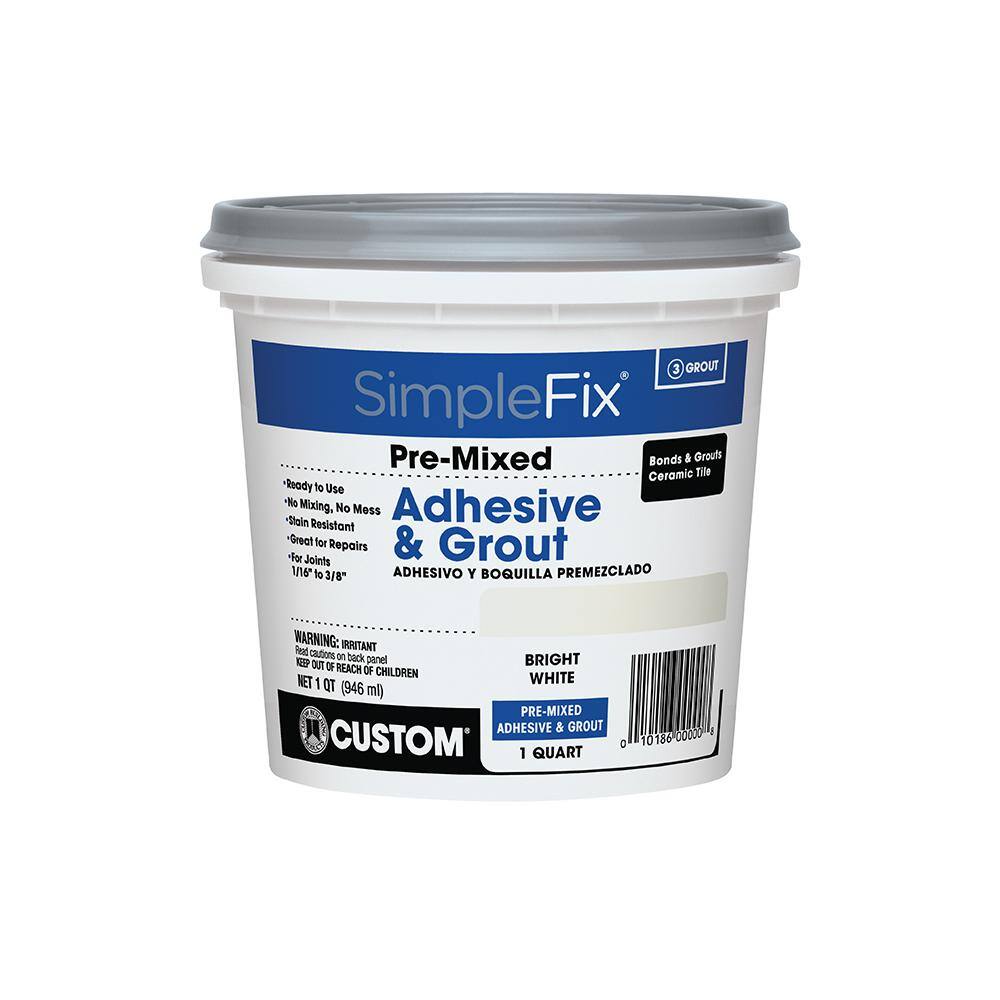 Custom Building Products Simplefix White 1 Qt Pre Mixed Adhesive And Grout Tagwqt The Home Depot