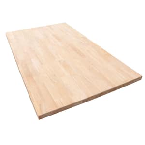 10 ft. L x 25 in. D Unfinished Hevea Solid Wood Butcher Block Countertop With Square Edge