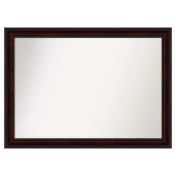Amanti Art Coffee Bean Brown 47.25 in. x 34.25 in. Custom Non-Beveled Satin Recyled Polystyrene Framed Vanity Wall Mirror