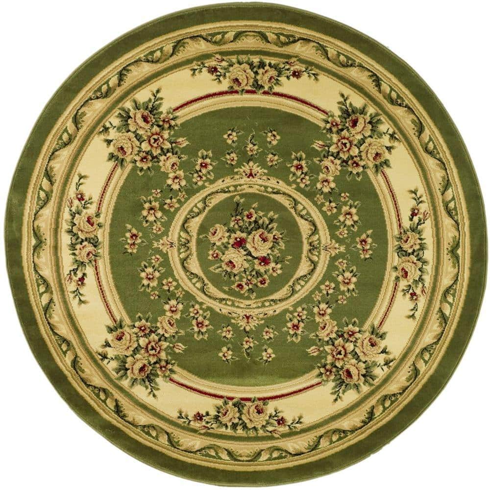 Lyndhurst Sage/Ivory 5 ft. x 5 ft. Round Medallion Border Floral Area Rug price history on PriceWatchPro