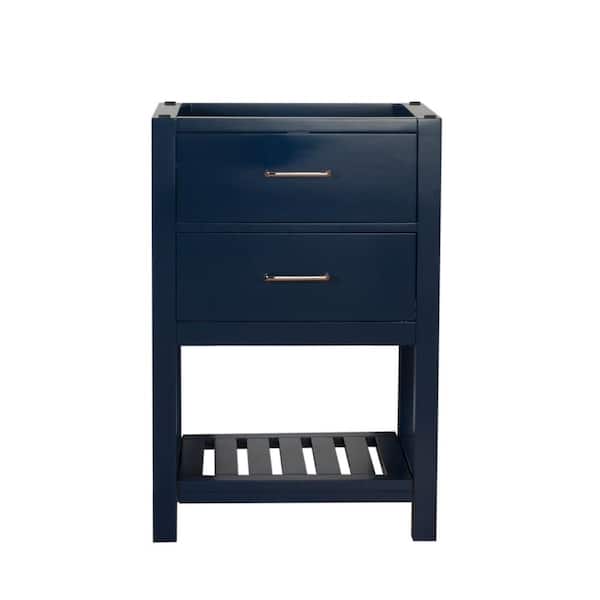 Unbranded Santa Monica 24 in. W x 18 in. D x 35 in. H Bath Vanity Cabinet without Top in Dark Blue