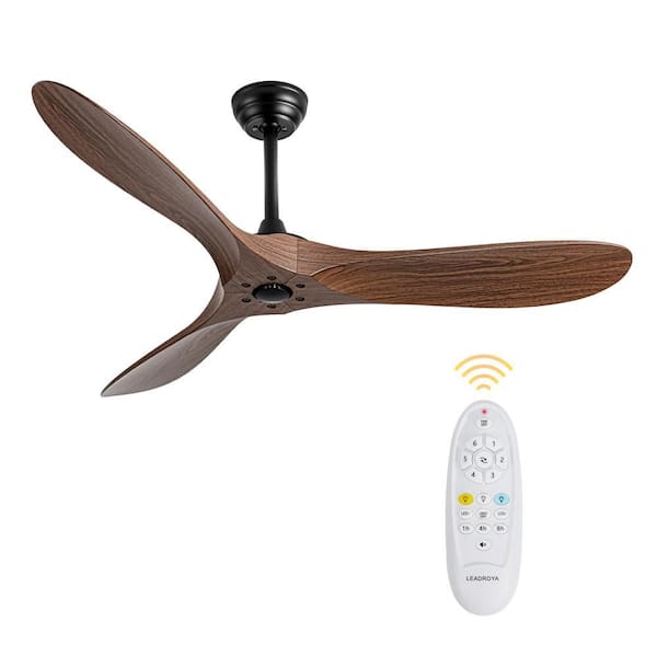 60 in. Smart Indoor/Outdoor in Brown Low Noise Ceiling Fan with Reversible DC Motor, Remote