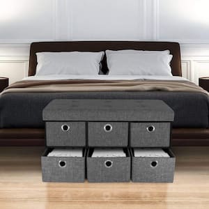 Bench Chest Gray 6 drawer 30 in. Wide Chest of Drawers