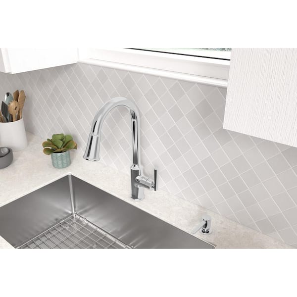 Raviv® Pull-Down Faucet and 33-Inch Stainless Steel Double-Bowl