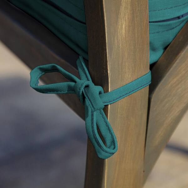Arden Selections Outdoor Bench Cushion 18 x 48, Peacock Blue Green Texture