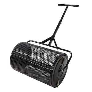 Compost, Peat Moss Spreader with T Shaped Handle, Durable Metal Mesh Spreader, Lawn Garden Care Manure (Black)