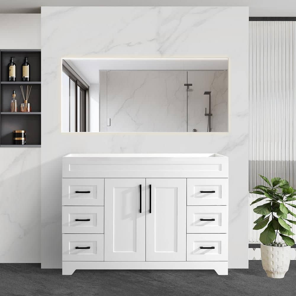Shaker Style 48 in. Bath Vanity Cabinet without Top Sink in White Unassembled price history on PriceWatchPro