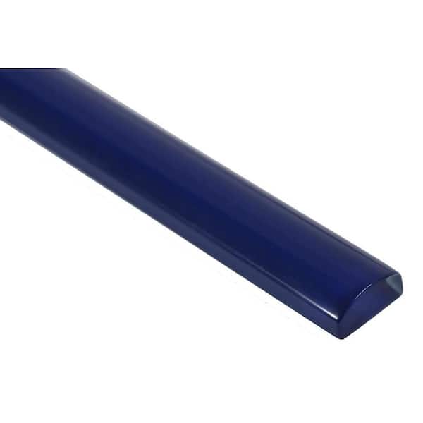 Midnight Blue 3/4 in. x 12 in. Glass Pencil Liner Trim Wall Tile