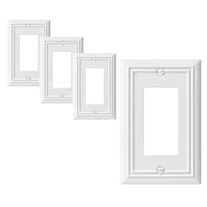 1-Gang White Decorator/Rocker Metal Wall Plates(4-Pack)