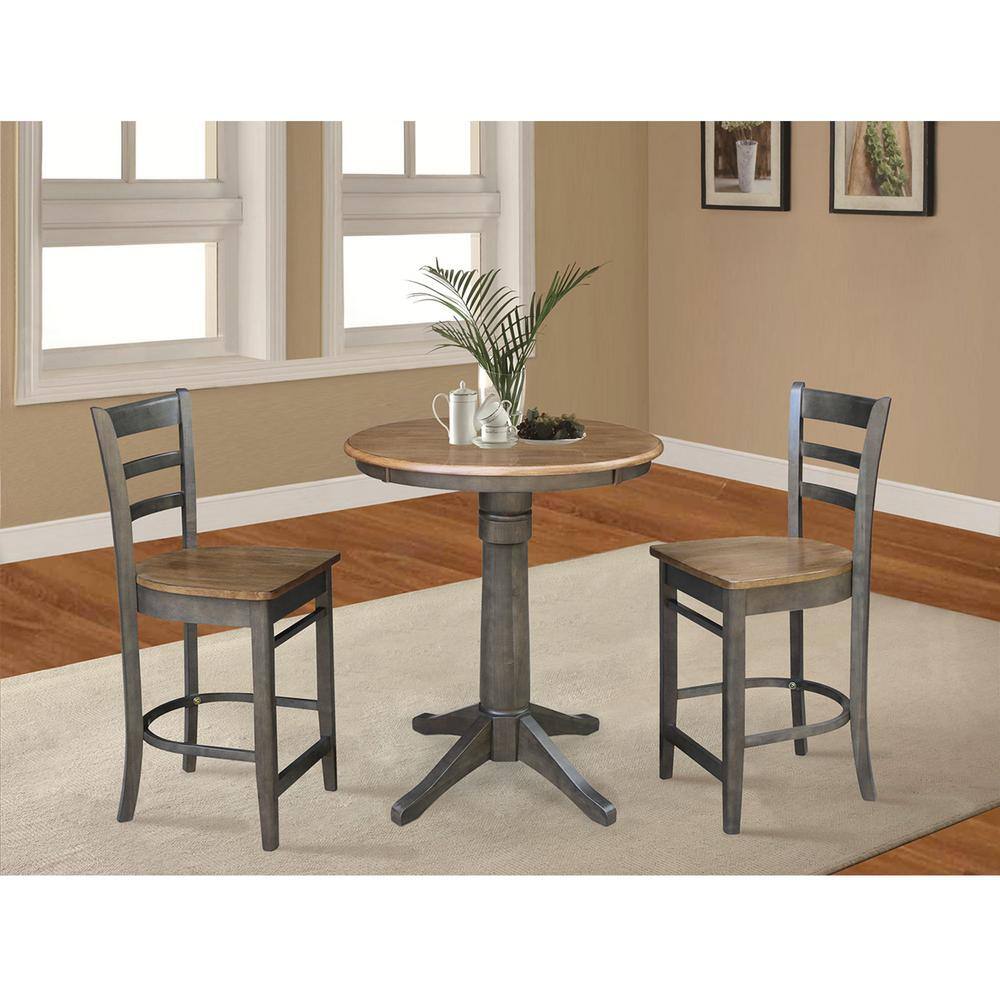 Elegant Emily Black Solid Wood Counter-Height Stool - 24" Seat
