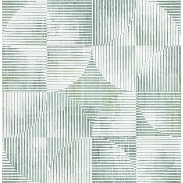 Woodbine Green Abstract Geometric Non-Pasted Wallpaper