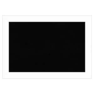 Basic White Narrow Wood Framed Black Corkboard 27 in. x 19 in. Bulletin Board Memo Board