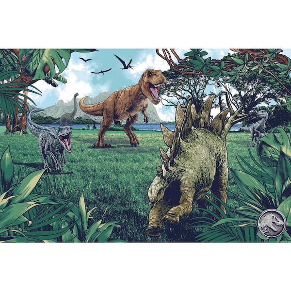 RoomMates Jurassic Park Green Novelty Peel and Stick Wall Mural