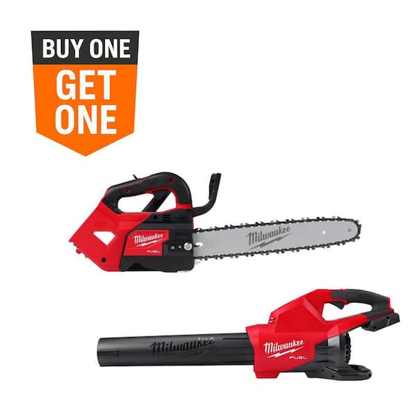 M18 FUEL 14 in. Top Handle 18V Lithium-Ion Brushless Cordless Battery Chainsaw w/ M18 FUEL Dual Battery Blower (2-Tool)
