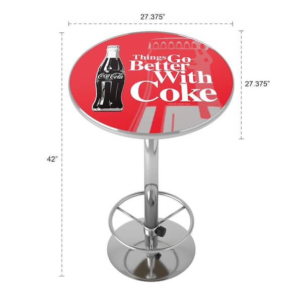 Coke Chrome Bar Stool with Swivel - Coca-Cola Things Go Better with Coke  Bottle Art 