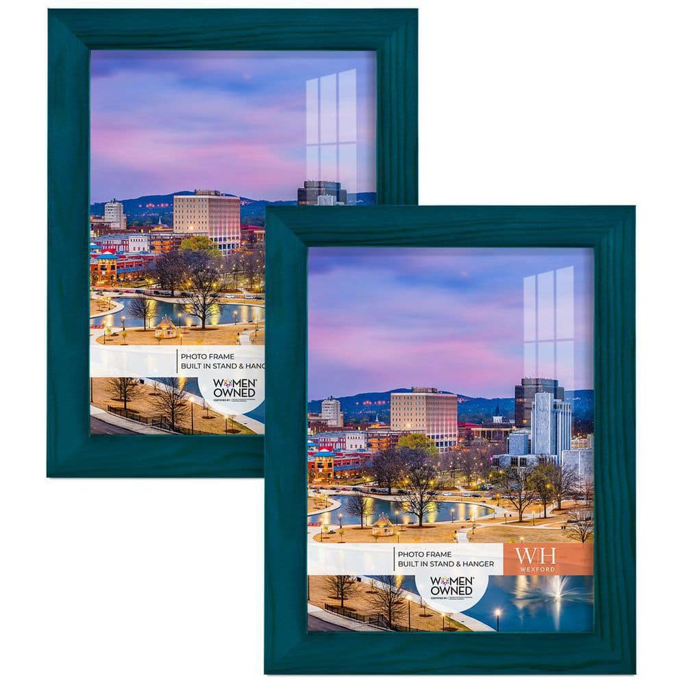 Wexford Home Woodgrain 6 in. x 8 in. Ocean Blue Picture Frame (Set of 2