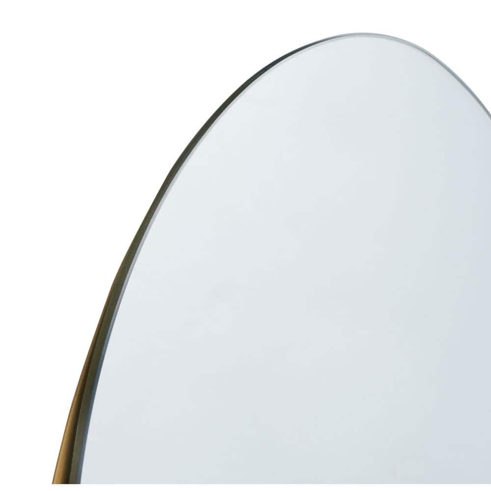 Norbury 18" x 36" Oval Wood Mirror with Brass & Black Finish