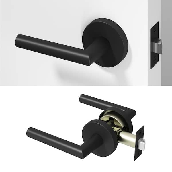 Okun Muse Metal Matte Black Passage Hall/Closet Flat Door Handle