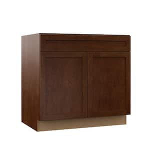 Designer Series Soleste Assembled 36x34.5x23.75 in. Accessible ADA Sink Base Kitchen Cabinet in Spice