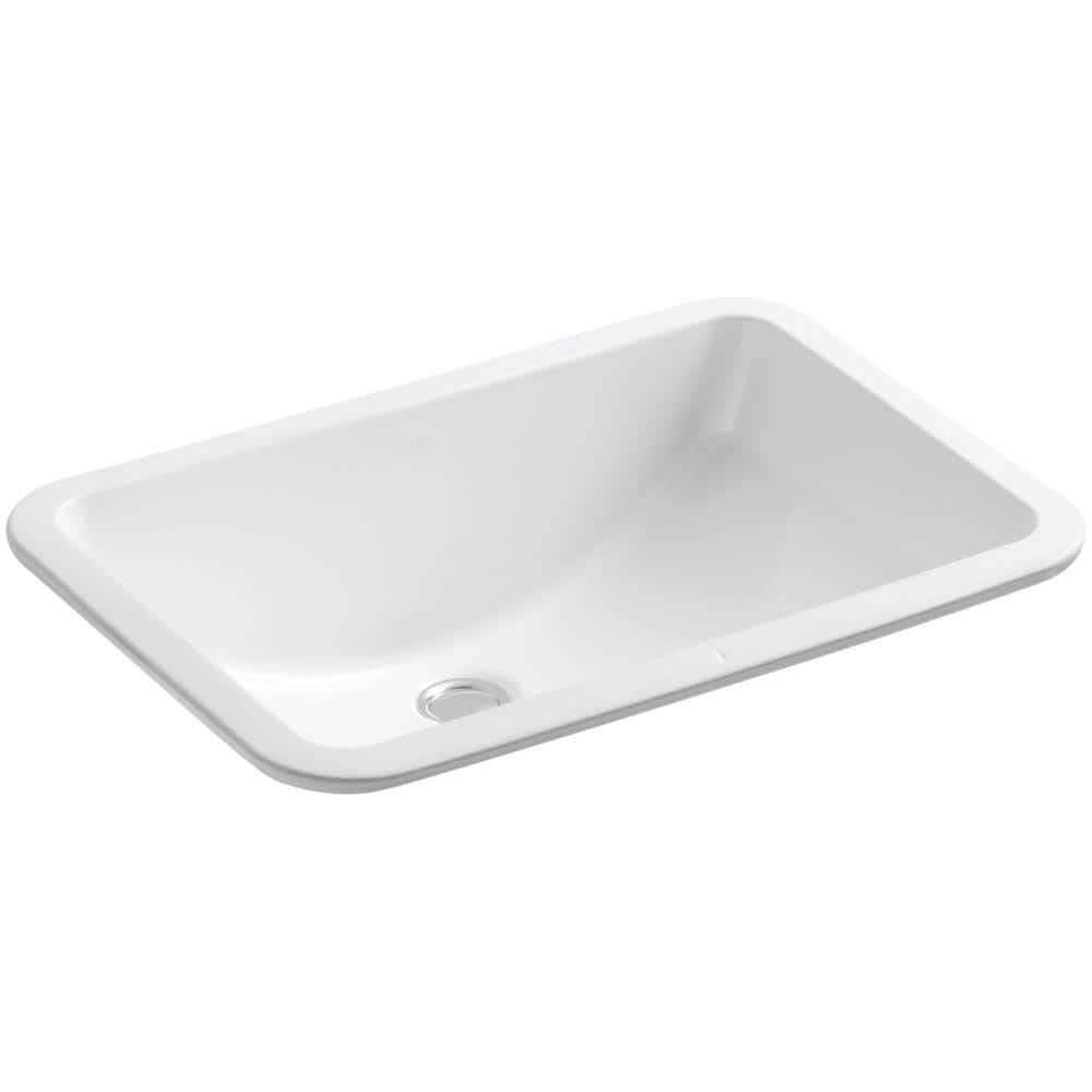 Ladena White Ceramic Undermount Bathroom Sink with Glazed Underside
