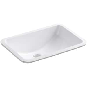 Ladena 20-7/8 in. Undermount Bathroom Sink with Glazed Underside in White