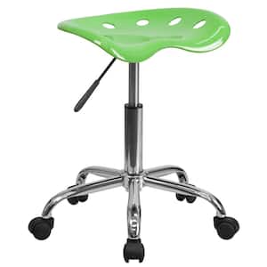Vibrant Apple Green Tractor Seat and Chrome Stool