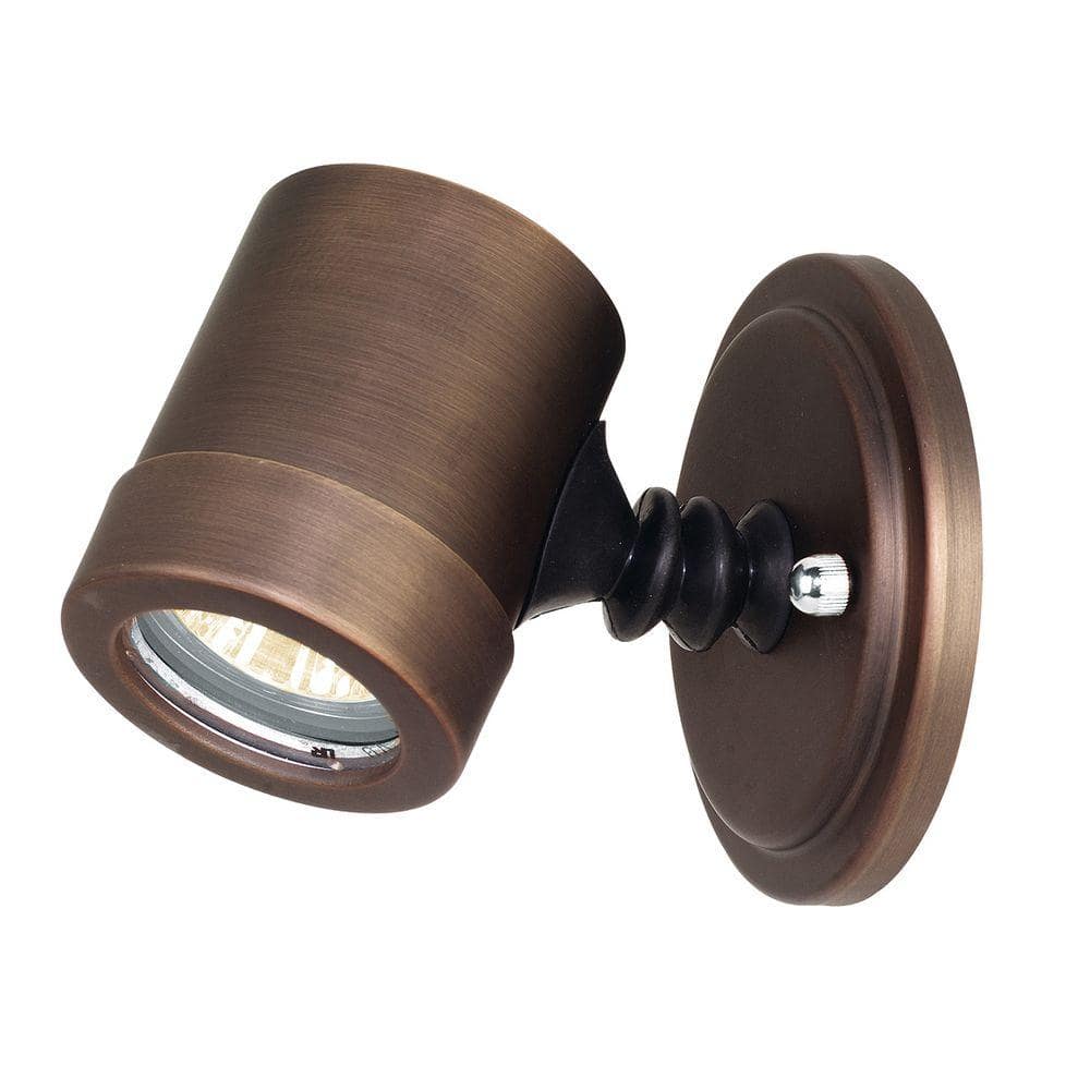 Myra 1-Light Bronze Metal Outdoor Spot Light with Clear Glass Shade