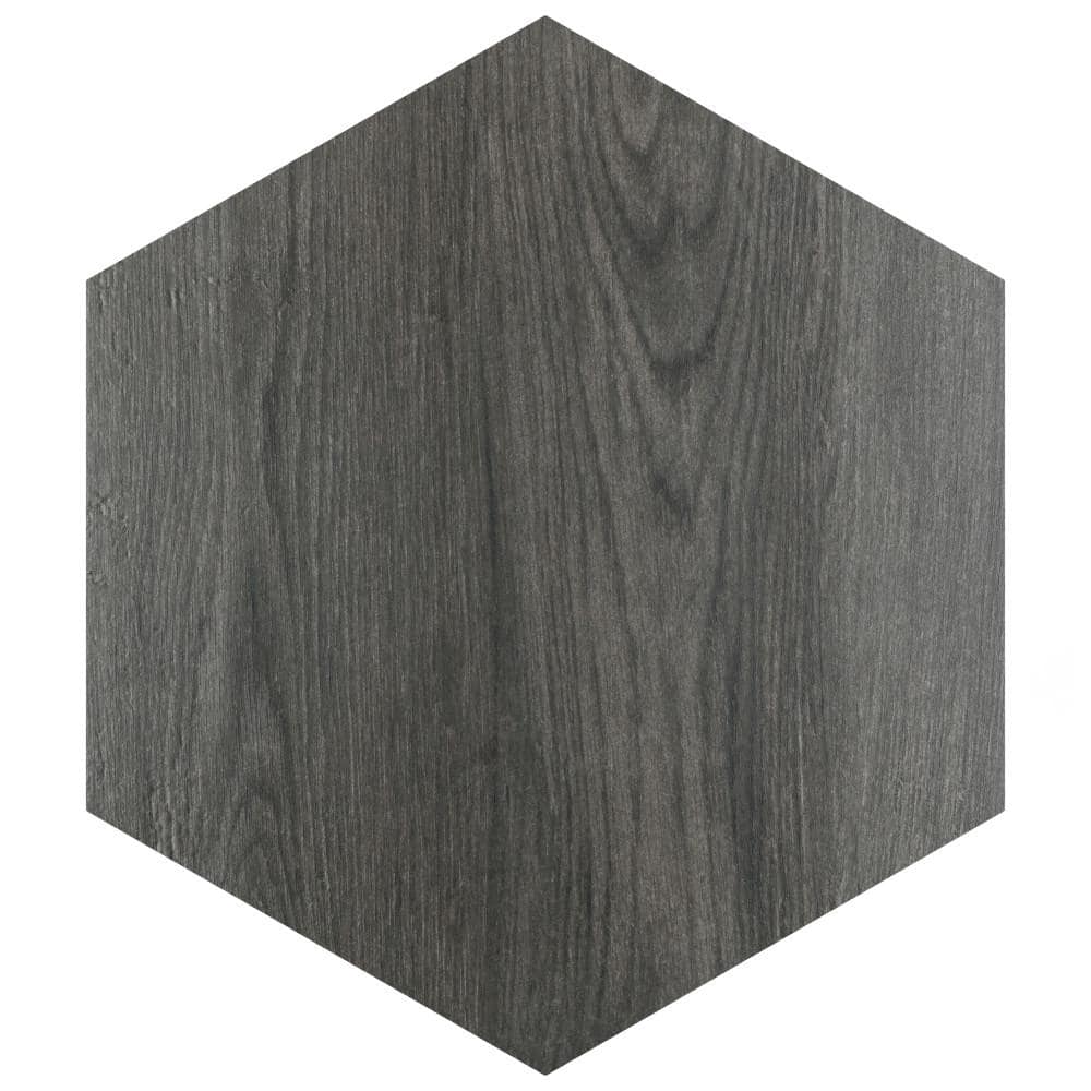 Natura Hex Nero 14" x 16.25" Porcelain Wood Look Tile