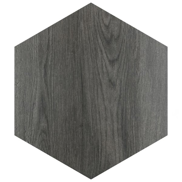 Merola Tile Natura Hex Nero 14-1/8 in. x 16-1/4 in. Porcelain Floor and Wall Tile (11.07 sq. ft./Case)