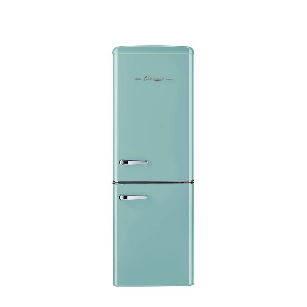 Unique Appliances Classic Retro 21.6 in. 7 cu. ft. Retro Bottom Freezer Refrigerator in Ocean Mist Turquoise, ENERGY STAR