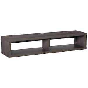 Dark Grey Wall Mounted Media Console Floating Storage Shelf for Living Room or Home Office