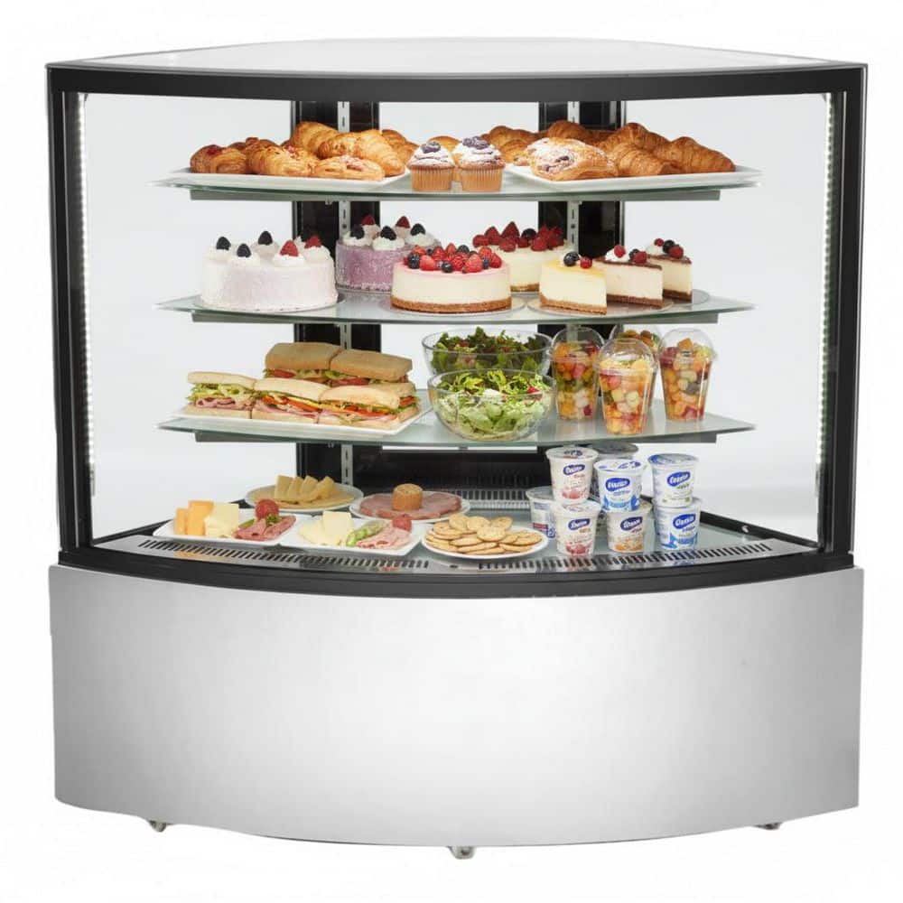 59 in. 15.5 cu. ft. Commercial Corner Refrigerated Bakery Display Case in Stainless Steel