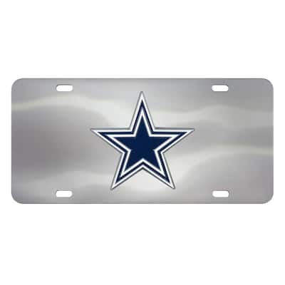 6 in. x 12 in. NFL Dallas Cowboys Stainless Steel Die Cast License Plate