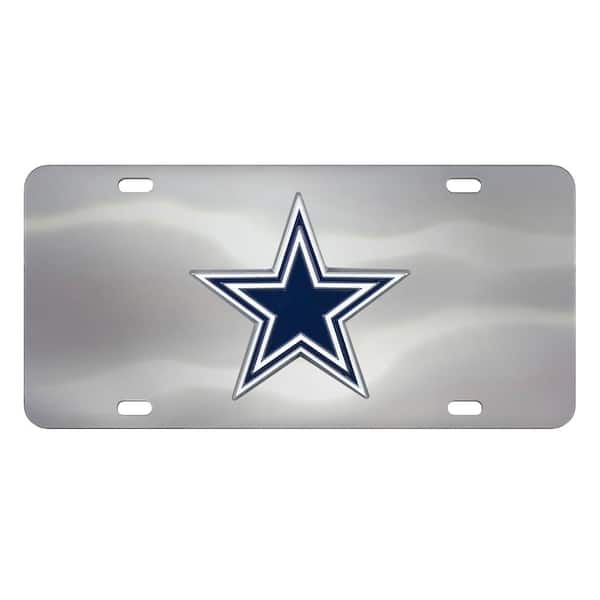 FANMATS 6 in. x 12 in. NFL Dallas Cowboys Stainless Steel Die Cast License Plate