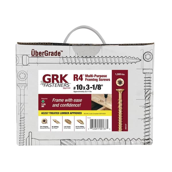 GRK Fasteners #10 x 3-1/8 in. Star Drive Torx Bugle Head Multi-Purpose Wood Screw (1500-Pack)