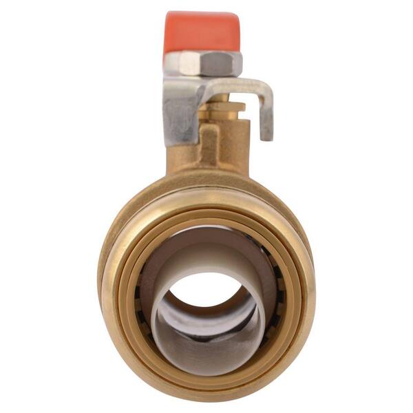 SharkBite 1/2" Push-to-Connect Ball Valve – Brass Water Shut Off Valve For PEX, Copper, CPVC Pipe (22222-0000LFA)