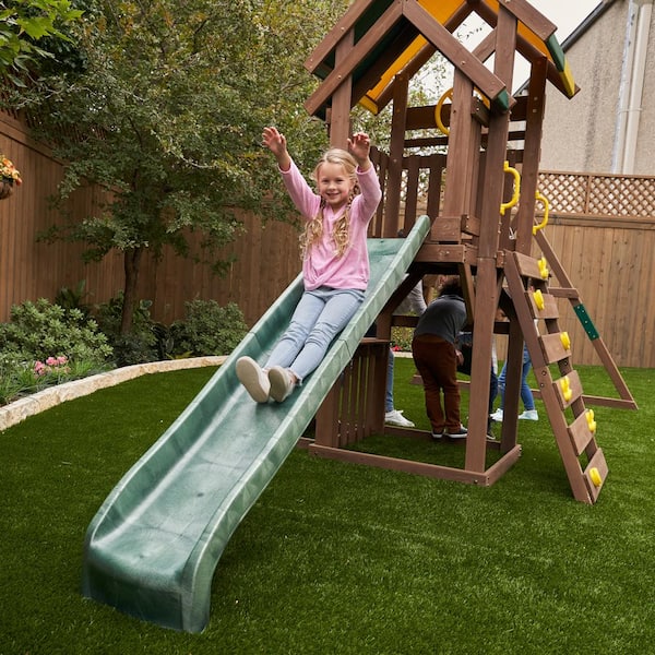 KidKraft Arbor Crest Wooden Swing Set/Playset with Table and Bench