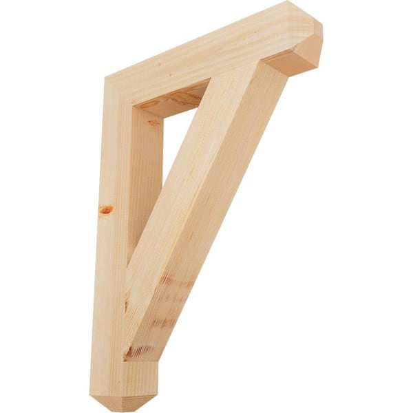 Ekena Millwork 3.5 in. x 30 in. x 22 in. Douglas Fir Traditional Craftsman Smooth Bracket