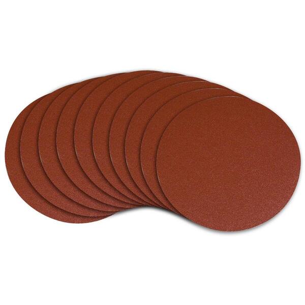 Powertec 6 inch 120 Grit Aluminum Oxide Sanding Disc Adhesive 10 Pack Sandpaper