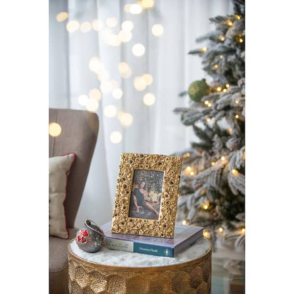 7 in. x 9 in. Gold Polyresin Single Photo Frame Picture Frame