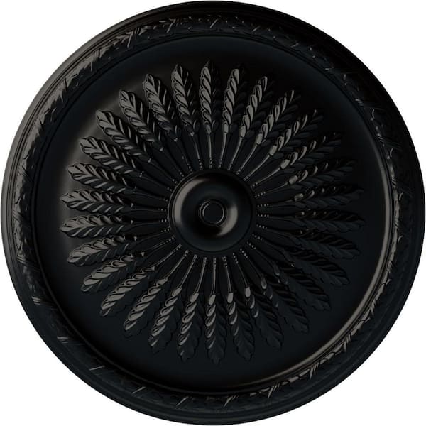 Ekena Millwork 36" x 1-1/2" Juniper Urethane Ceiling (Fits Canopies up to 7"), Hand-Painted Jet Black