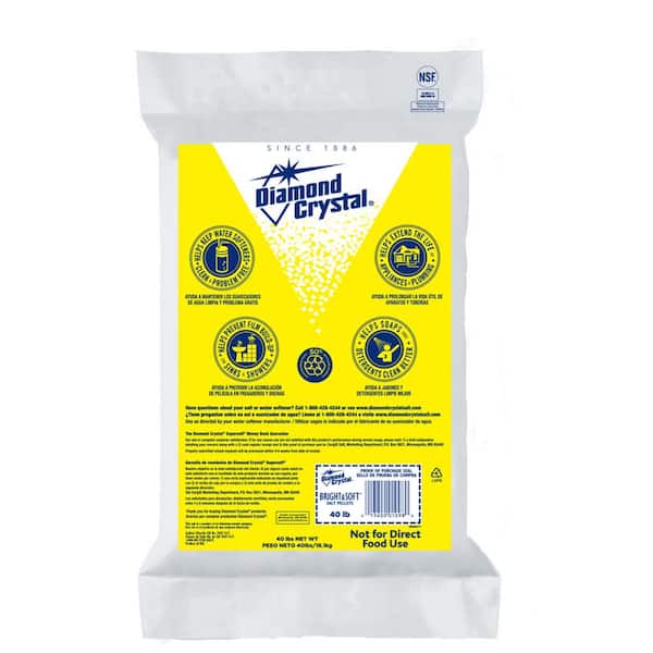 Diamond Crystal Water Softener Salt Pellets, White - 40 lb bag