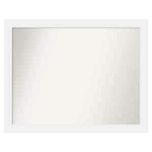 Corvino White 47 in. x 37 in. Custom Non-Beveled Matte Wood Framed Bathroom Vanity Wall Mirror