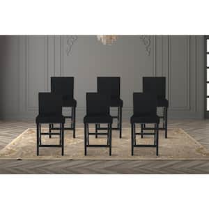 New Classic Furniture Celeste Black Velvet Fabric Counter Side Chair with Nailhead Trim (Set of 6)