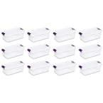 JOEY'Z Clearview Latch Storage Container with Plum Handles (1, 6 quart) 12 Pack