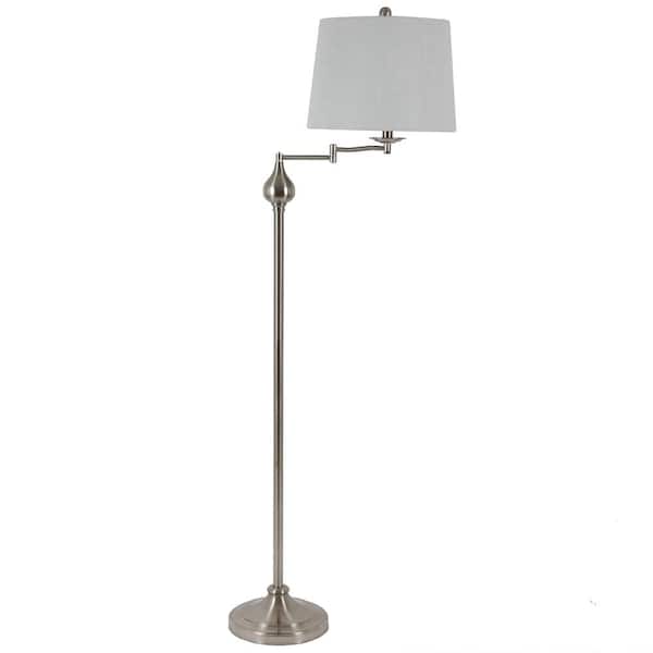 Decor Therapy Tina 63 In Brushed Steel, Home Depot Swing Arm Floor Lamp